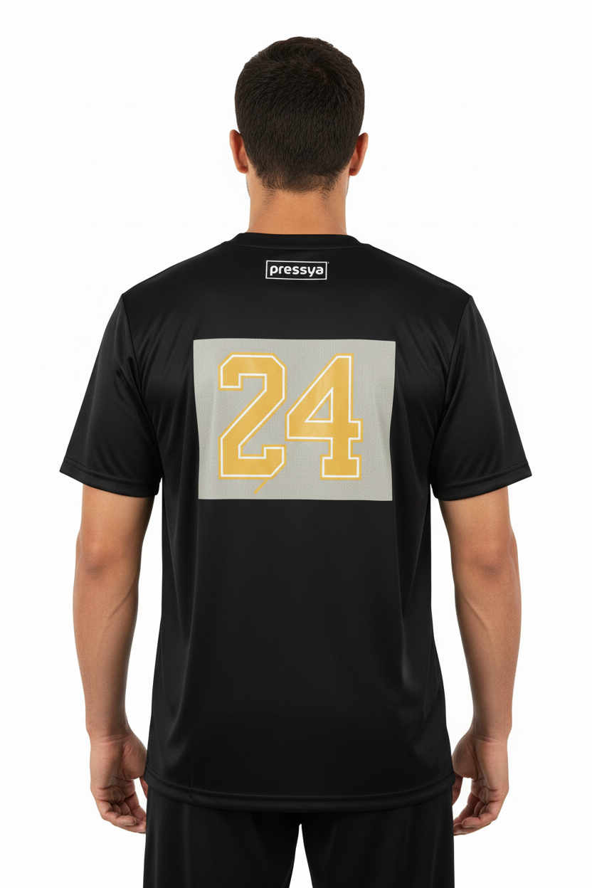 Back view on male model