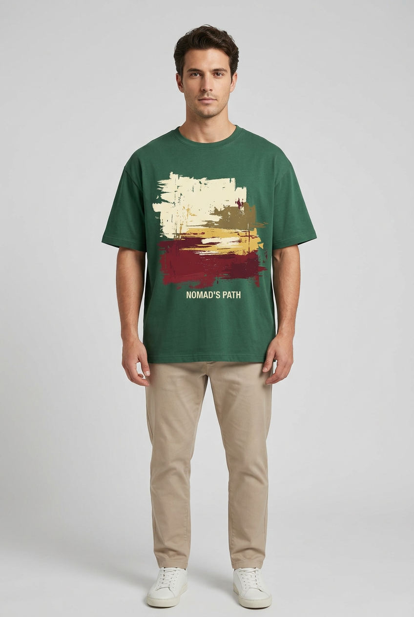 Forest green Nomad’s Path on male model