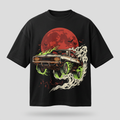 Haunted car black tee mockup