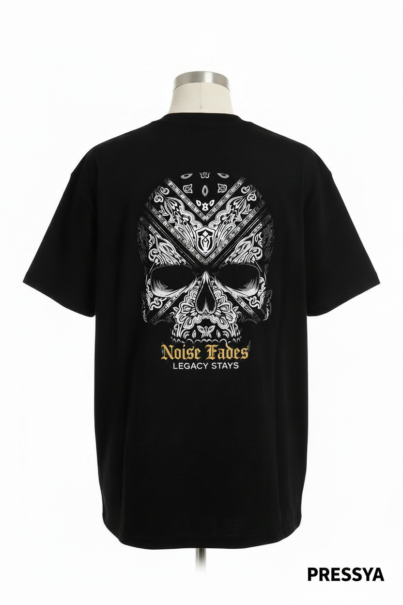 Noise Fades, Legacy Stays – Bandana Skull Tee