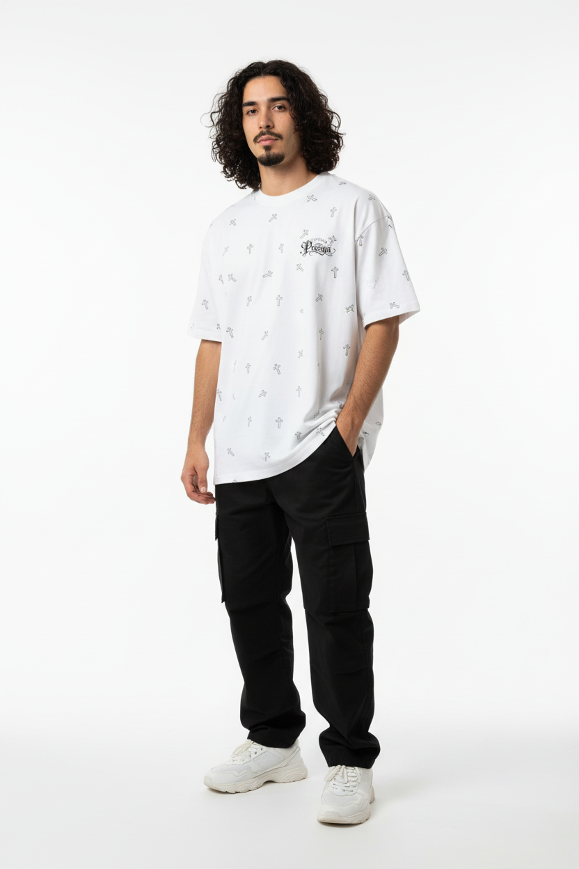 All-Over Cross Pattern Tee