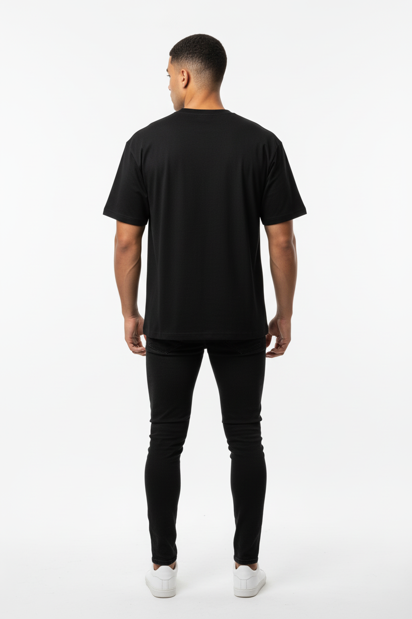 Pressya Cross Tee – Male Model Back