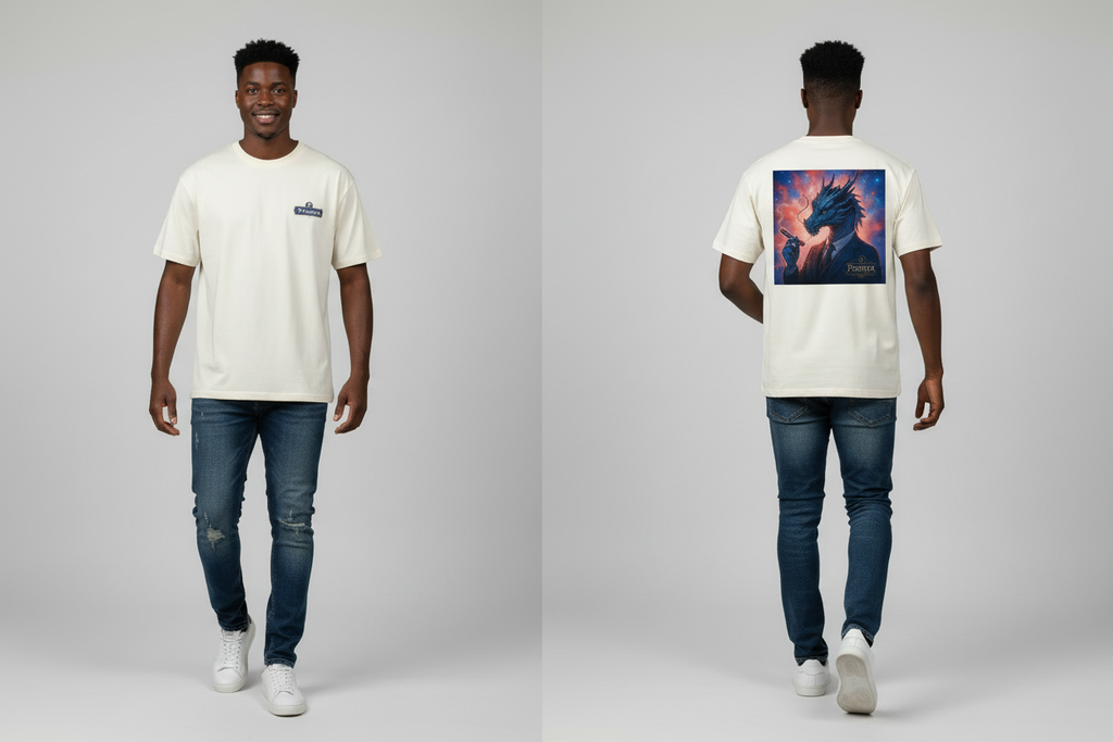 PRESSYA Tee Front and Back - Walking Pose