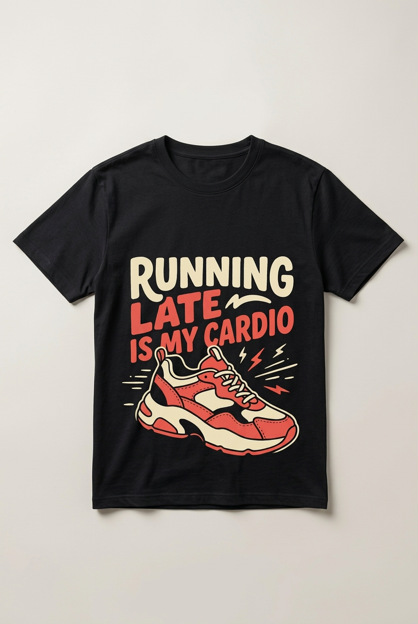 Running Late Is My Cardio T-shirt mockup